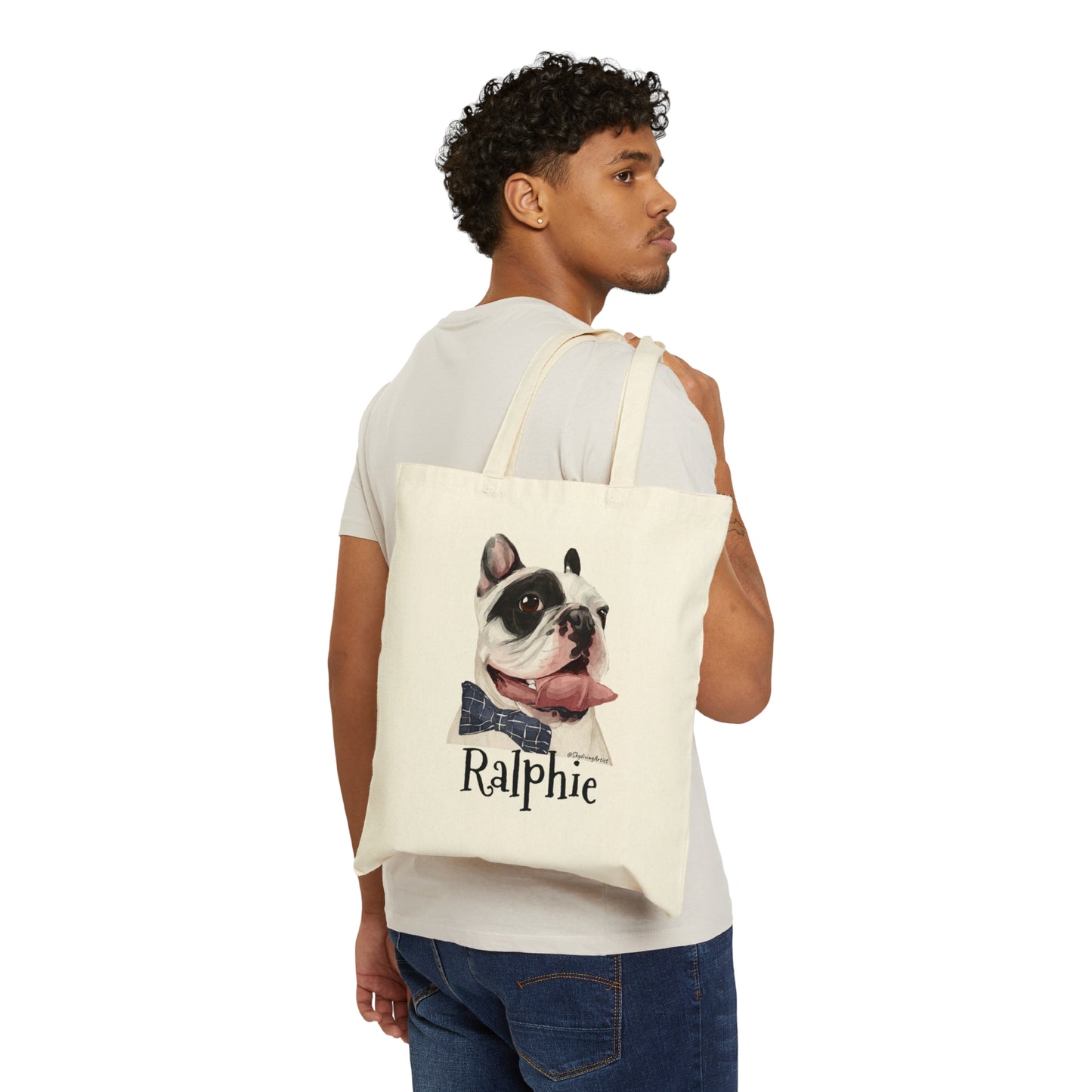 Bowtie Ralphie Canvas Tote Bag