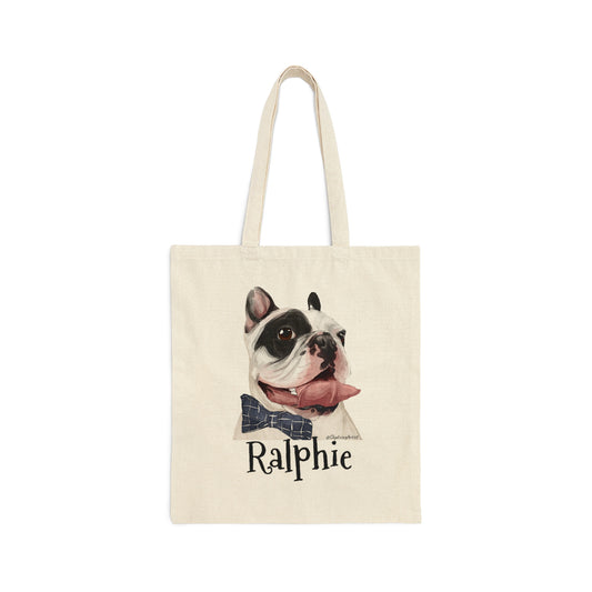 Bowtie Ralphie Canvas Tote Bag